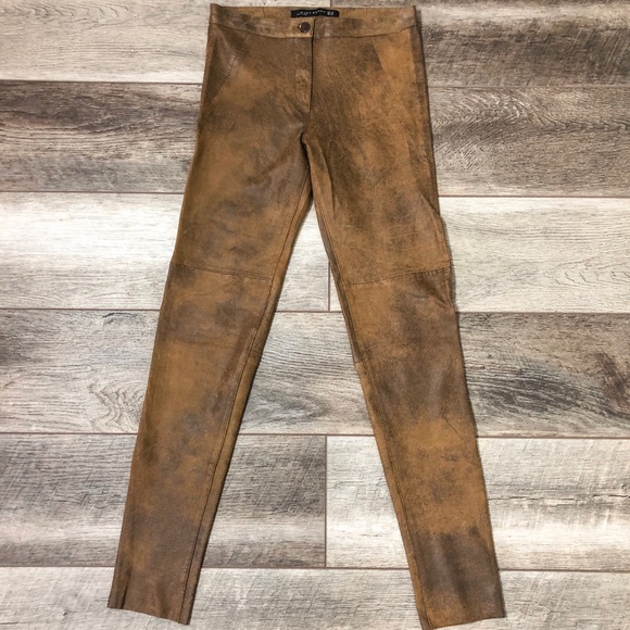 Zara Pants - Zara Camel Brown Faux Suede Legging/Pant Pants